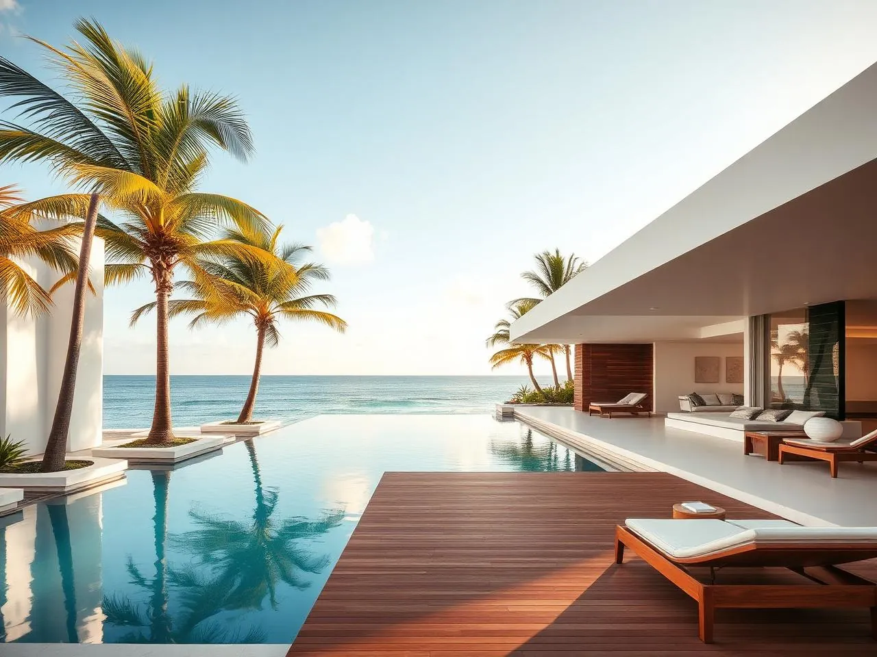 Dominican Republic development with shared pool and tropical landscaping