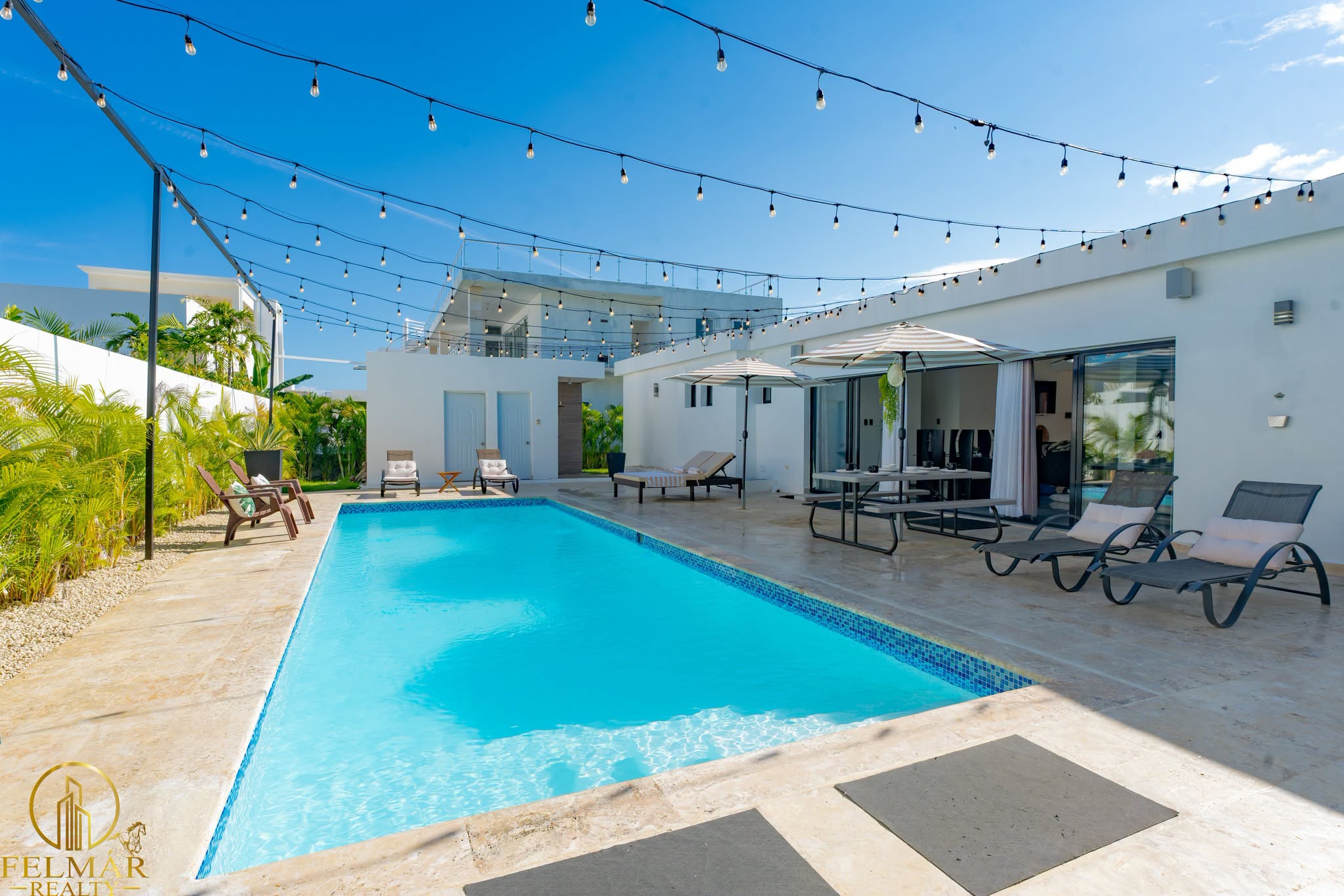 3 bedroom, 3.5 bathroom villa for rent in Sosua Ocean Village with private pool, terrace, 24/7 security, backup generator, and family-friendly amenities. 12