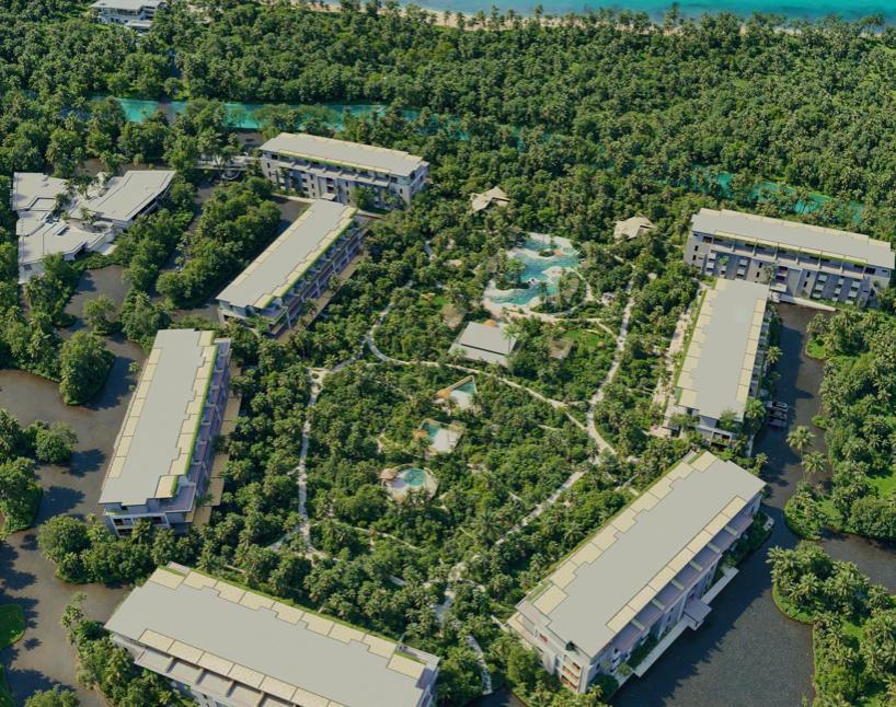 Résidences avec vue sur l’océan à Coson Beach, communauté privée en bord de mer avec club de plage et équipements complets