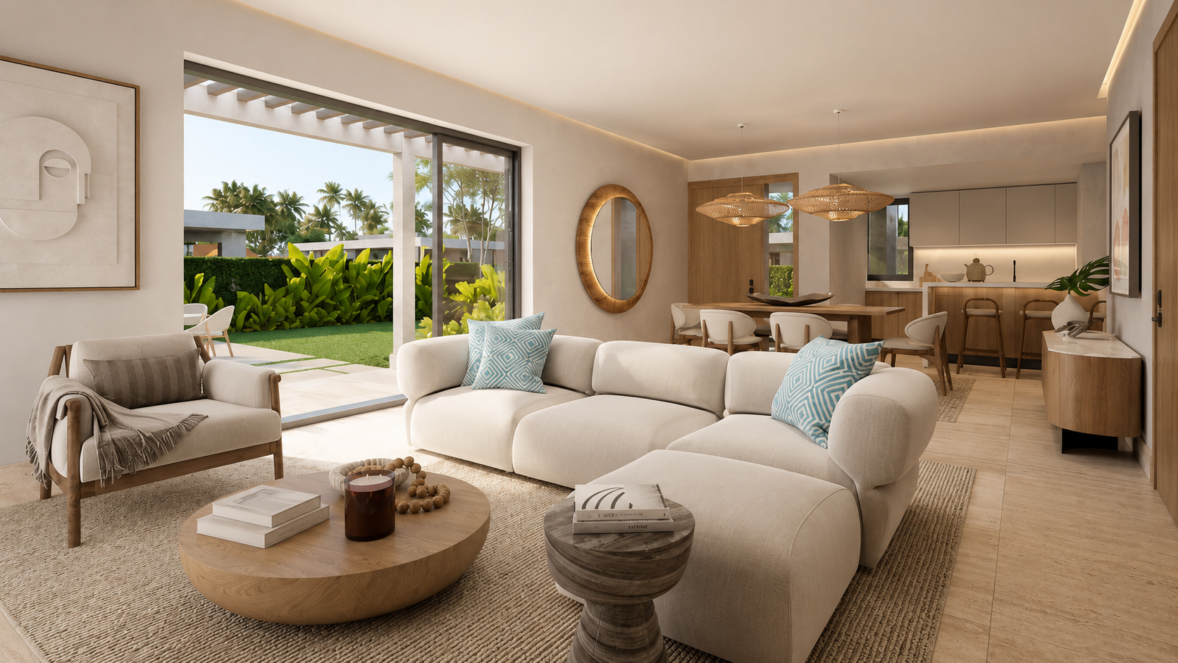 Villas estilo resort en una comunidad frente al mar