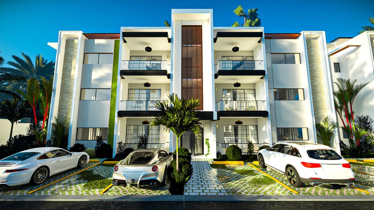 Apartamento de 2 habitaciones en modernas residencias tropicales cerca de Playa Bonita