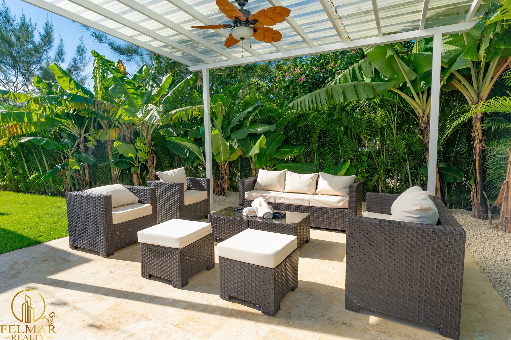 3 bedroom, 3.5 bathroom villa for rent in Sosua Ocean Village with private pool, terrace, 24/7 security, backup generator, and family-friendly amenities. 2